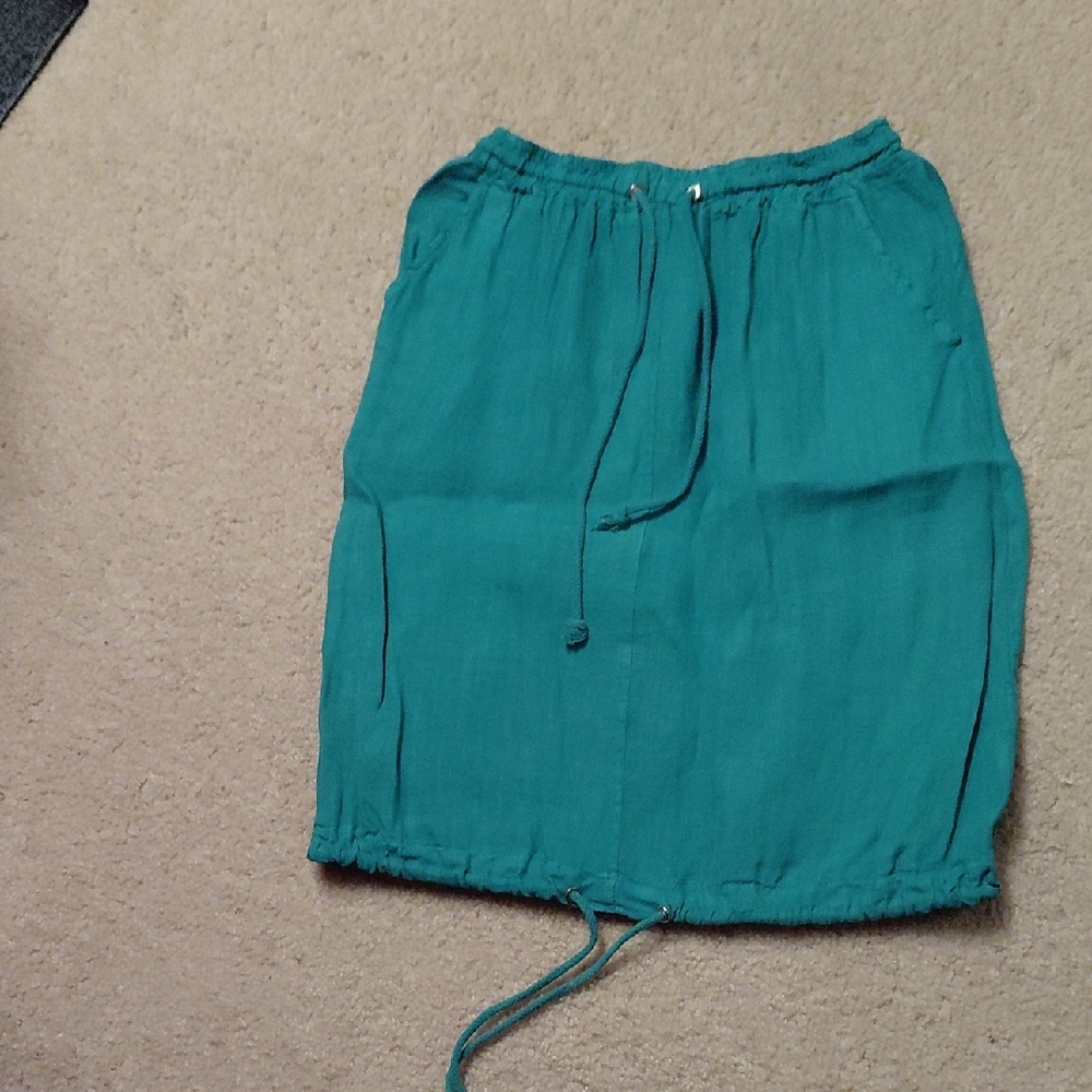 Teal Drawstring Women's Skirt